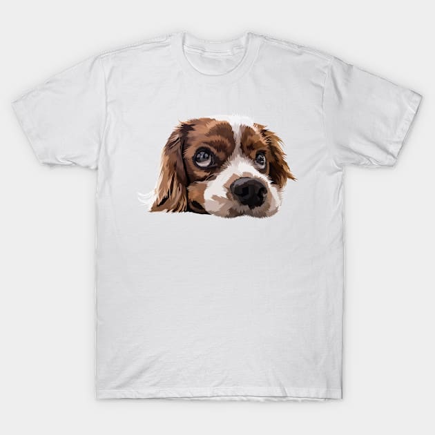 Low Poly Cavalier King Charles Spaniel Art T-Shirt by doglovershirts